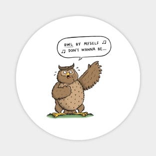 Owl By Myself Magnet